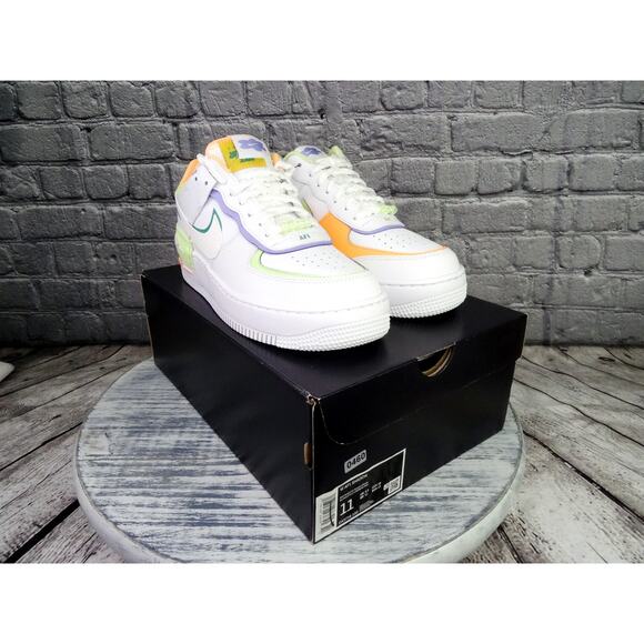 Nike Air Force 1 AF1 Shadow White/White-Peach Cream Women 11 Men 9.5 New In Box - Picture 1 of 15